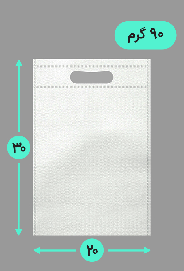 بگ پارچه ای 20*30 عمودی فلت 90 گرم دسته پانچ