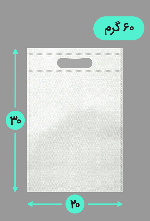 بگ پارچه ای 20*30 عمودی فلت 60 گرم دسته پانچ