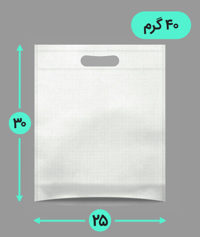 بگ پارچه ای 25*30 عمودی کف کاست 40 گرم دسته پانچ