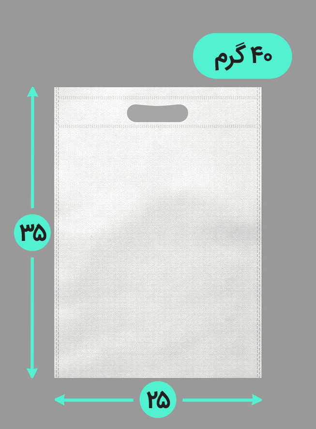 بگ پارچه ای 25*35 عمودی فلت 40 گرم دسته پانچ