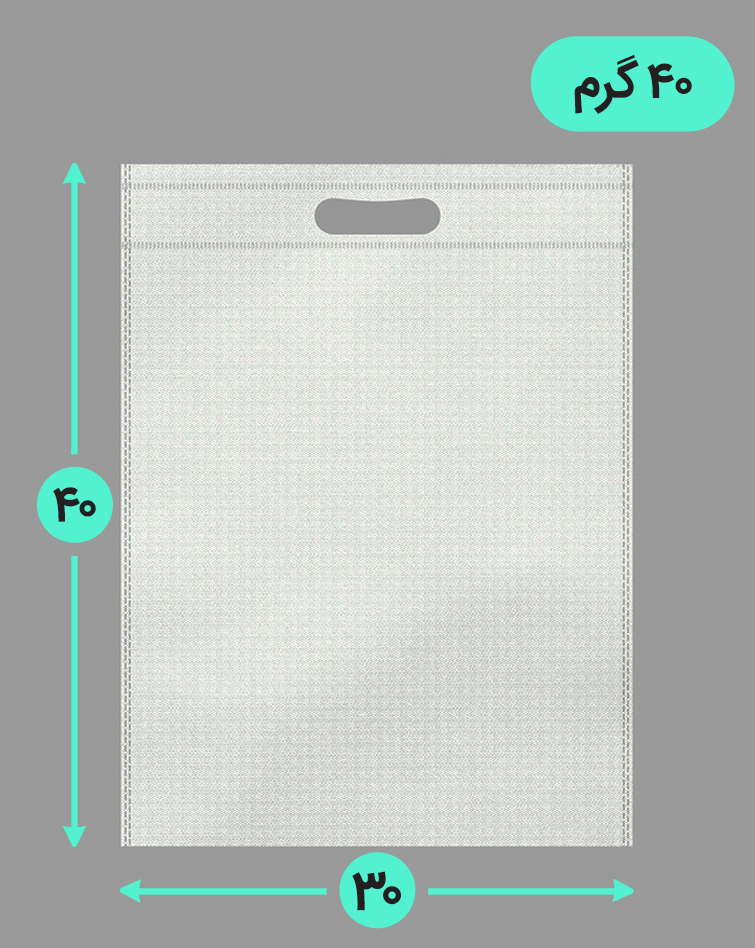 بگ پارچه ای 30*40 عمودی فلت 40 گرم دسته پانچ