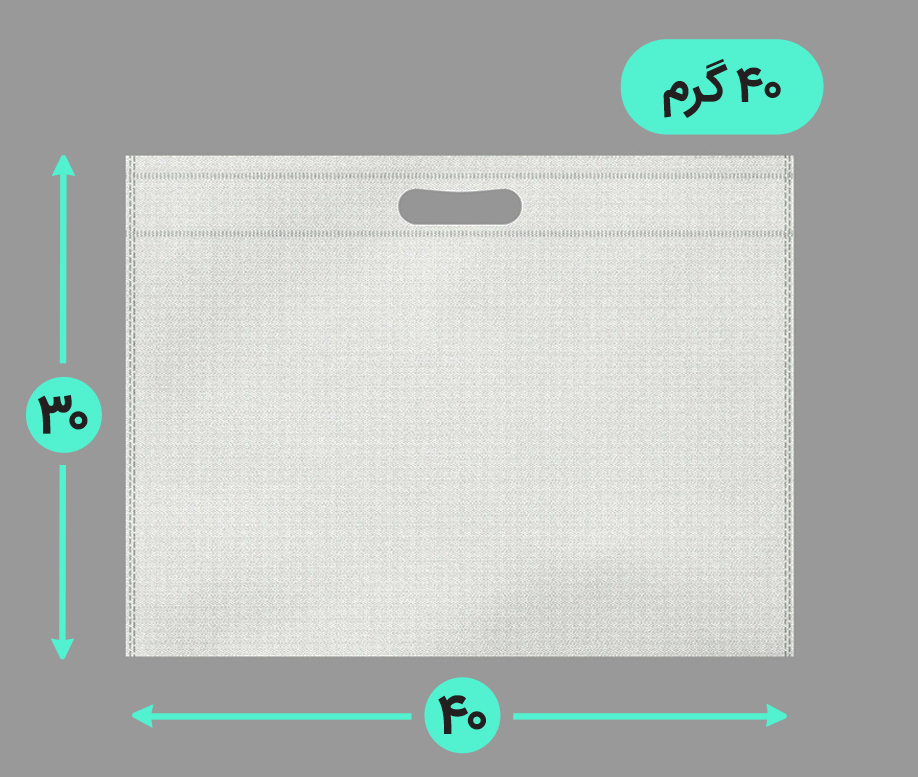 بگ پارچه ای 40*30 افقی فلت 40 گرم دسته پانچ