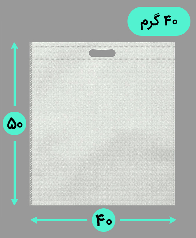 بگ پارچه ای 50*40 عمودی فلت 40 گرم دسته پانچ