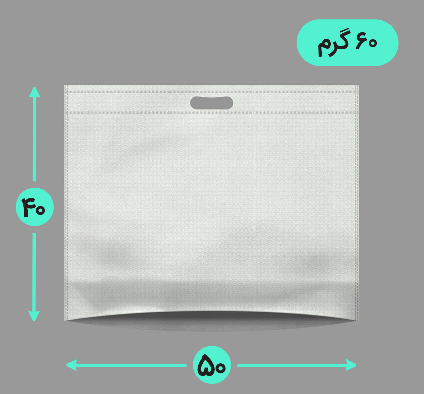 بگ پارچه ای 50*40 افقی کف کاست 60 گرم دسته پانچ