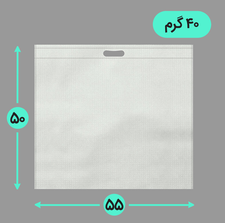 بگ پارچه ای 55*50 افقی فلت 40 گرم دسته پانچ