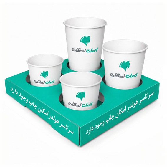 جا لیوانی جعبه ای 4 عددی گلاسه
