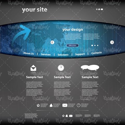 Vector web template - ایران طرح
