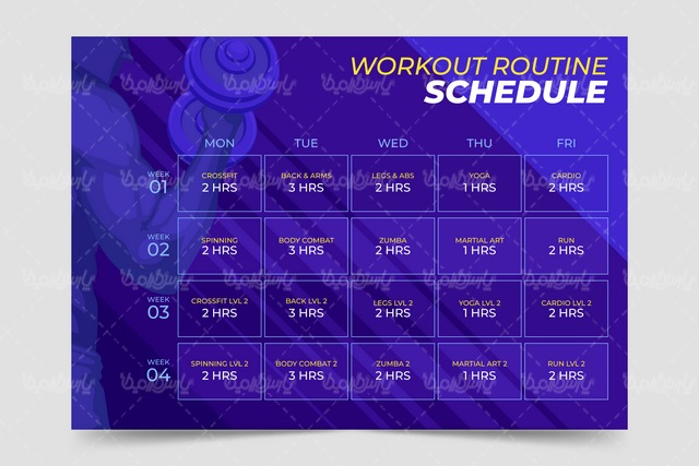 Week Long Program Design Weekly bodybuilding program vector - ایران طرح